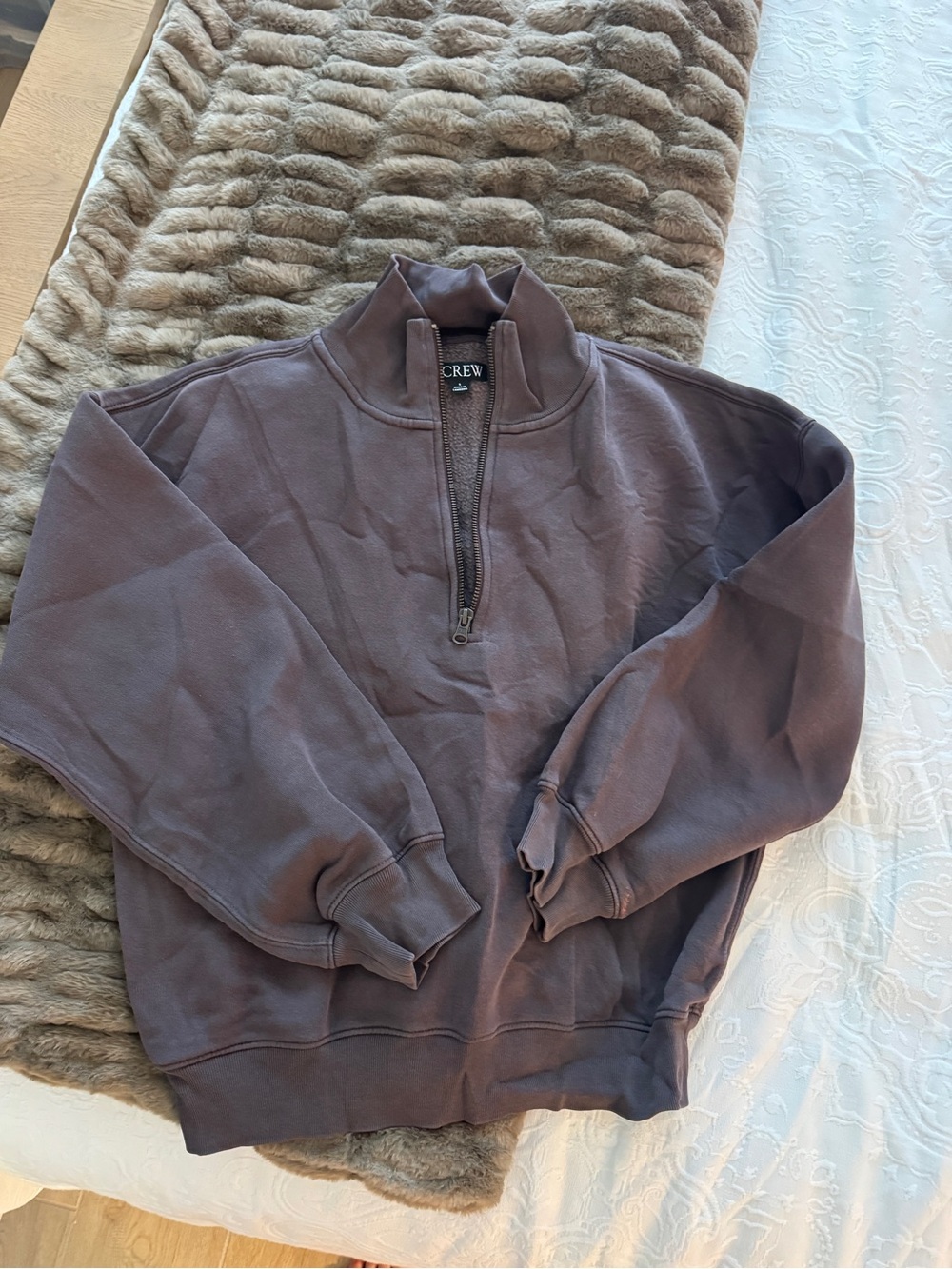 J. Crew Woman’s Quarter-Zip Pullover Sweater in Dusty Brown